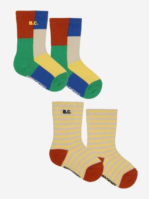 Baby Color block socks pack x 2