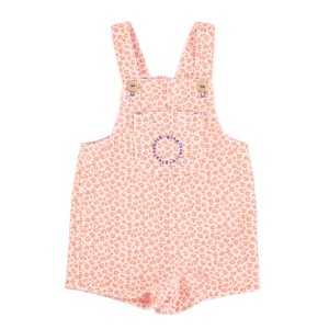 Baby Short Dungarees Light Pink Animal Print