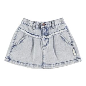 Short Skirt Washed Light Blue