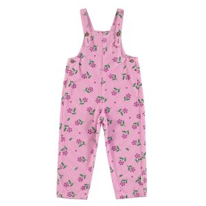 Dungarees Pink Corduroy Flowers Allover