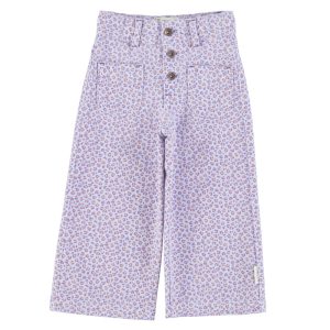 Flare Trousers Lavender Animal Print