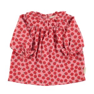 Baby dress Light pink red apples
