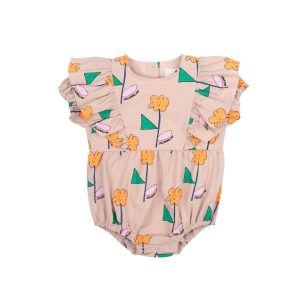 Orange Flower Baby Suit