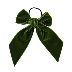 Hair Velvet Bow Green