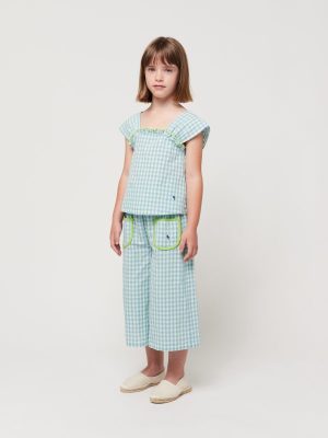 Vichy woven culotte pants