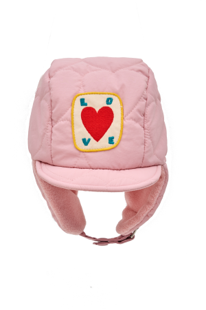 Heart Quilted Ear Warmer Cap