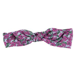 Headband W/ Bow Magenta Flowers