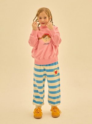 Bird Striped Lounge Pants_Blue