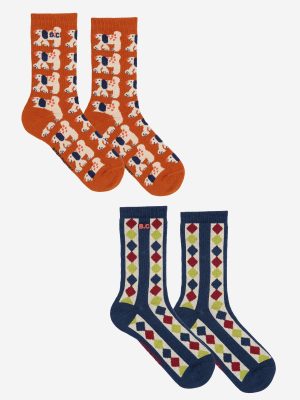 Fairy Dog and Diamonds long socks pack