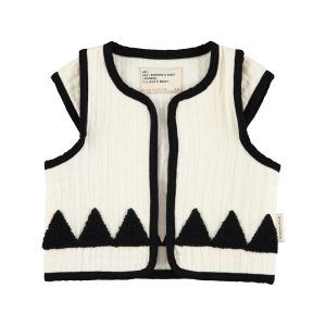 Waistcoat Ecru W/ Black Triangles