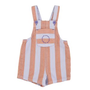Baby Short Dungarees Orange & Purple Stripes