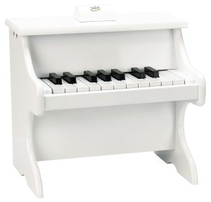 18-Key White Upright Piano With Scores