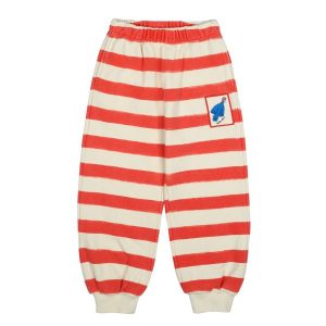 Bird Striped Lounge Pants_Red