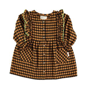 Short Dress Camel & Black Vichy