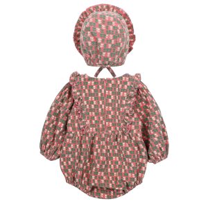 Flower Corduroy  Baby Jumpsuit_2PCS