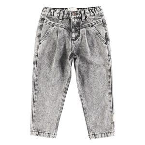 Mom Fit Trousers Washed Black Denim