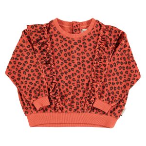 Terry Cotton Sweatshirt Terracotta Animal Print