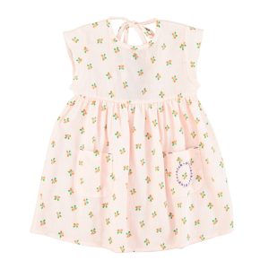 Short Dress Light Pink Stripes Little Flowers