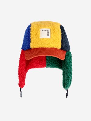 Baby Color Block sheepskin chapka
