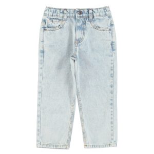 Unisex Denim Trousers Washed Light Blue Denim