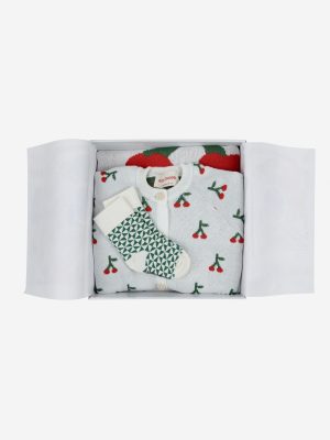Baby Cherry All Over Knitted Overall Gift Set