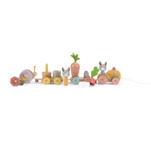 Large pull-along activity train Trois Petits Lapins