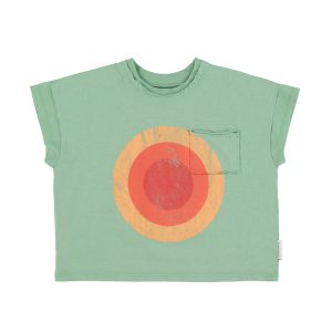 T'Shirt Green Multicolor Circle Print