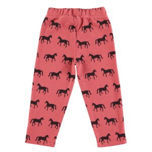 Jogging Pants  Old Pink Black Horses Animal Print