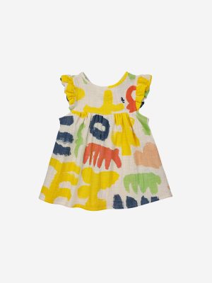 Baby Carnival all over ruffle woven dress