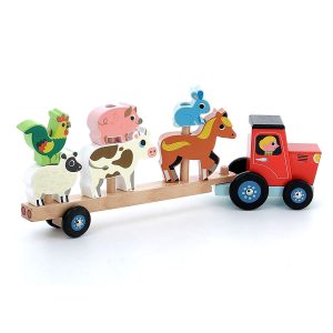 Tractor And Trailer With Animals Stacking Game