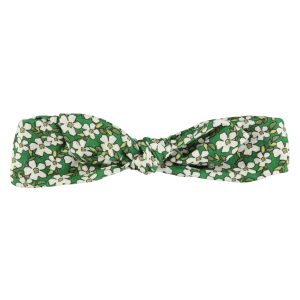 Headband W/ Bow Green Flowers