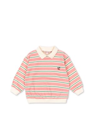 Spotty Ls Polo Gots Blush Bound Stripe
