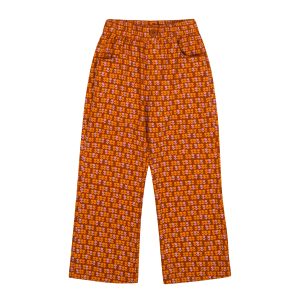 Flower Pattern Corduroy Pants