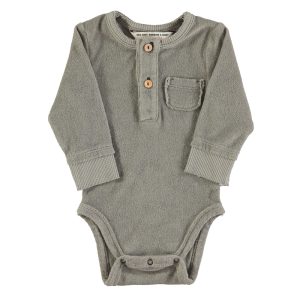 Baby Long Sleeve Body Grey W/ "Cavalier" Print