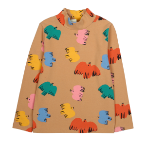 Colorful Bird Turtleneck T-Shirts