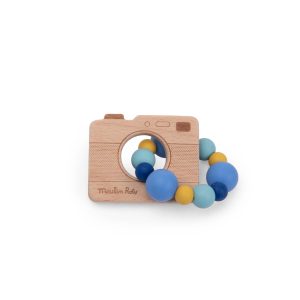 Camera Teething Ring Puce & Pilou