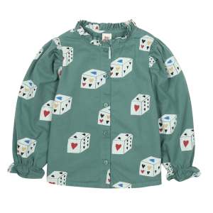 Heart Dice Shirring Blouse