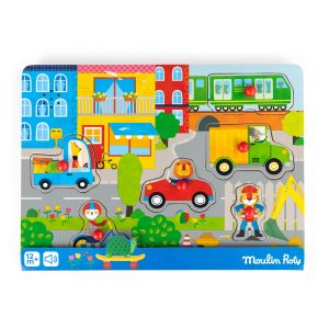 Wooden sound puzzle City Les Popipop