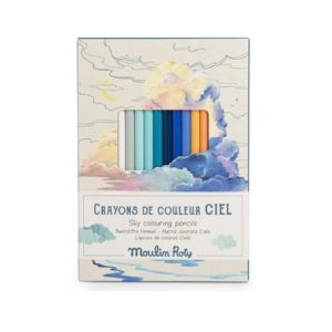 12 Colouring Pencils + Cards Sky Le Jardin Du Moulin