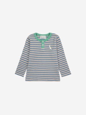 Baby Stripes Waffle Buttoned T- Shirt