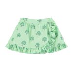 short skirt w/ ruffles | green w/ green trees,6y короткая юбка с рюшами | зеленый с зелеными деревьями,