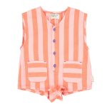 short sleeveless jumpsuit | orange & pink stripes,3y короткий комбинезон без рукавов | оранжево-розовые полоски,