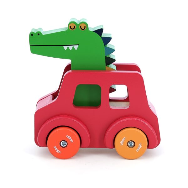 Деревянная машинка с гудком "Крокодил" (Crocodile beep car - Andy Westface) торг. марки "Vilac", арт. № 7426G