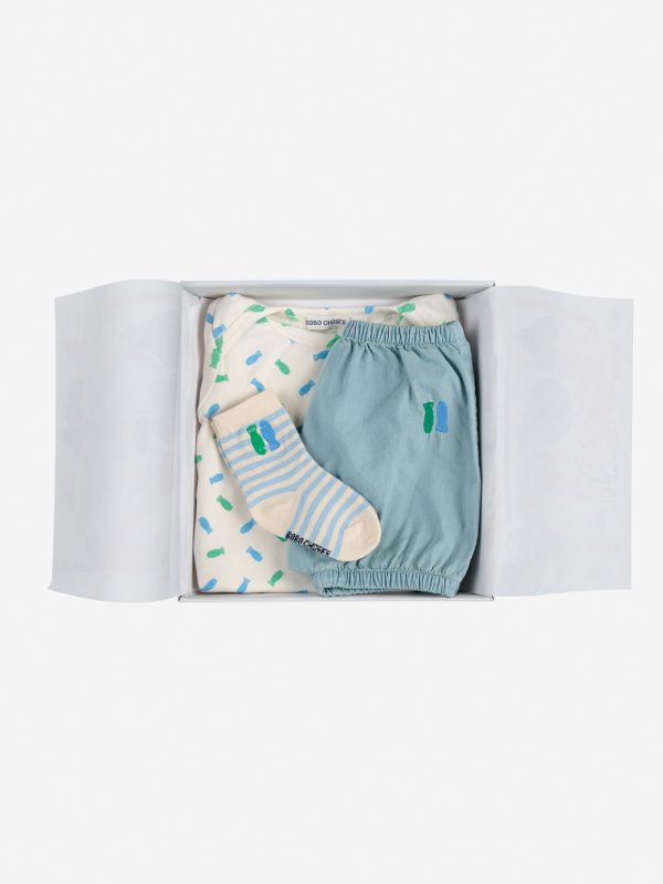 Подарочный набор детской одежды "Счастливая рыбка" (Lucky Fish gift set) торг. марки "BOBO CHOSES", арт. № B125AB10419912, материал: 95% органический