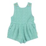 short jumpsuit| blue w/ green animal print,10y короткий комбинезон| синий с зеленым животным принтом