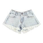 shorts w/ fringes | washed blue denim,3y шорты с бахромой | стираный синий деним,
