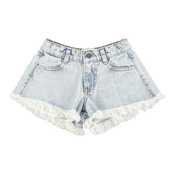 shorts w/ fringes | washed blue denim,3y шорты с бахромой | стираный синий деним,