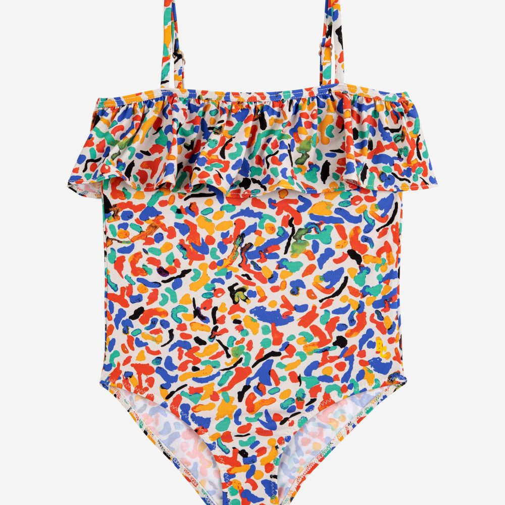 Confetti all over flounce swimsuit| 124AC14519815