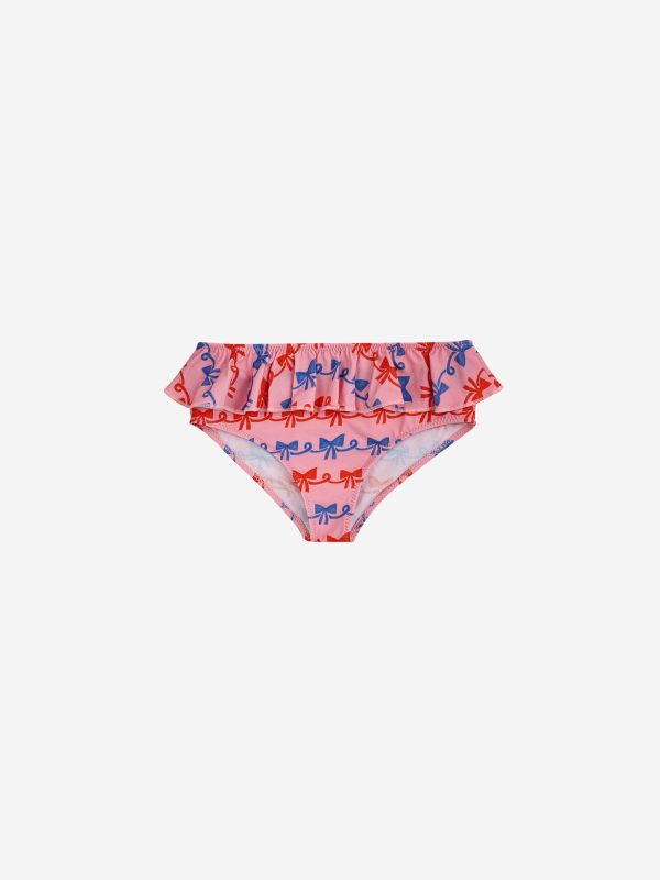 Baby Ribbon Bow all over swim ruffle culotte| 124AB12351009