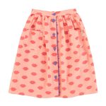 long skirt w/ front pockets | coral w/ red lips, 4y длинная юбка с передними карманами | коралловый с красными губами